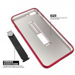 Wholesale iPhone 8 Plus / 7 Plus Runner Slide Stripe Finger Holder Stand Case (Red)